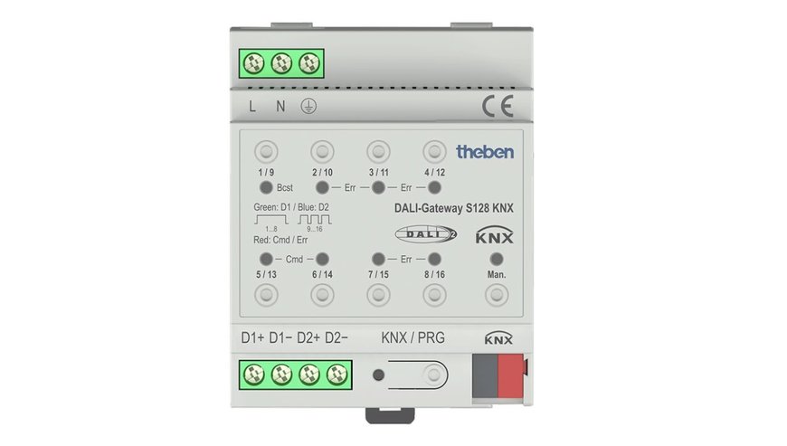 Flexible Schnittstellen zwischen DALI-System und KNX-Bus: Theben DALI-Gateways S64 KNX und S128 KNX